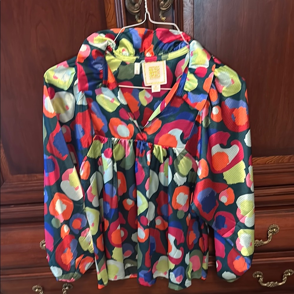 Emily McCarthy Colorful Floral Blouse